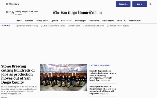 Screenshot of utsandiego.com