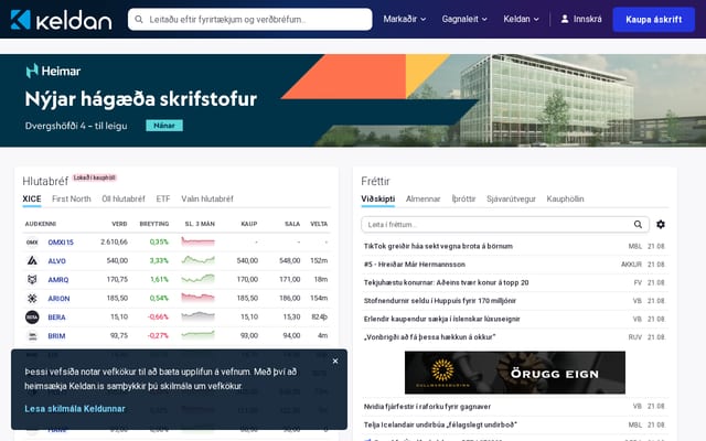 Screenshot of keldan.is