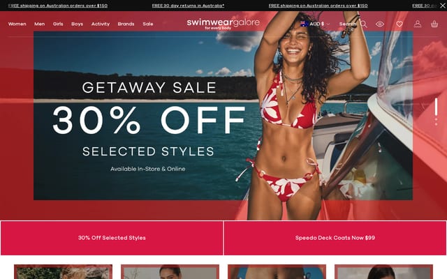 Screenshot of swimweargalore.com