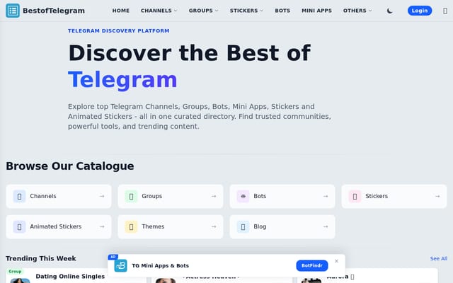Screenshot of bestoftelegram.com
