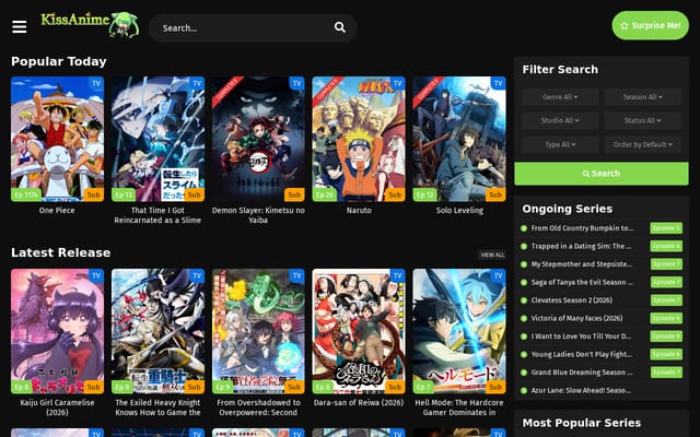 Screenshot of kissanime.com.cv
