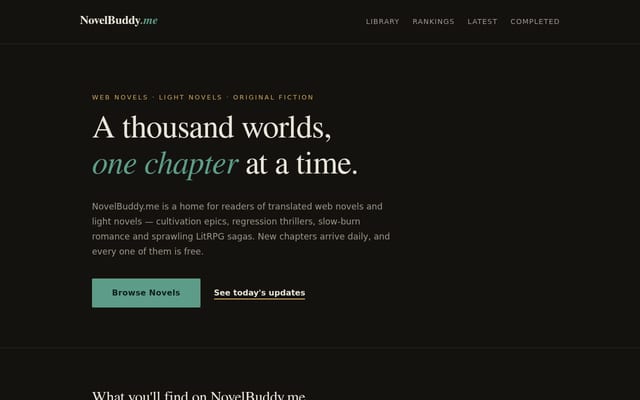 Screenshot of novelbuddy.com