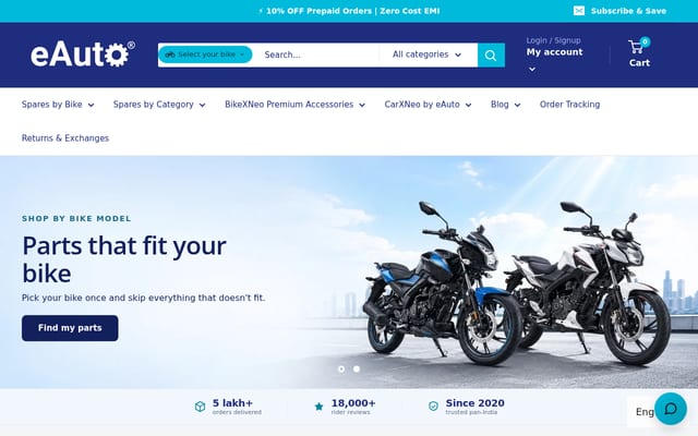 Screenshot of eauto.co.in