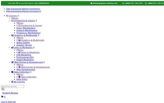 Screenshot of upspotacademy.com