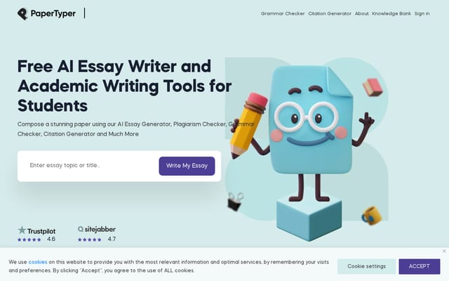 Screenshot of papertyper.net