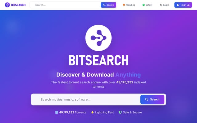 Screenshot of bitsearch.eu
