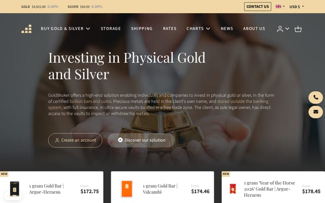 Screenshot of goldbroker.com