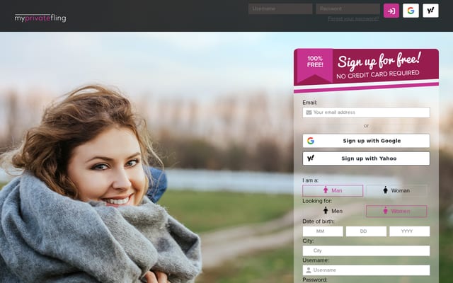 Screenshot of myprivatefling.com