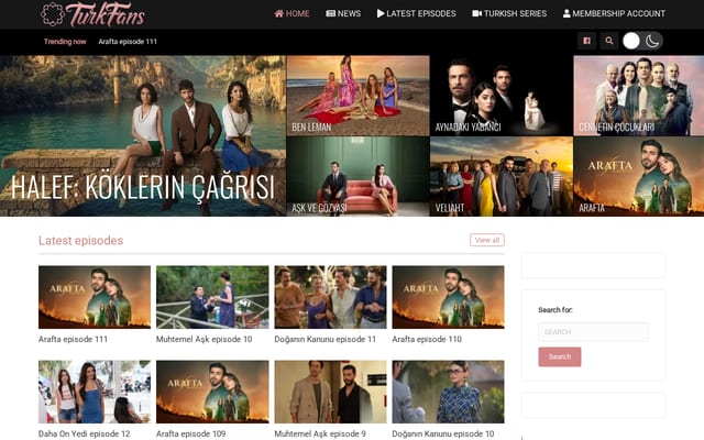 Screenshot of turkfans.com