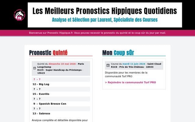 Screenshot of pronostic-hippique.fr