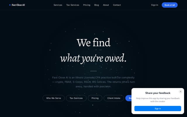 Screenshot of fastclose.ai