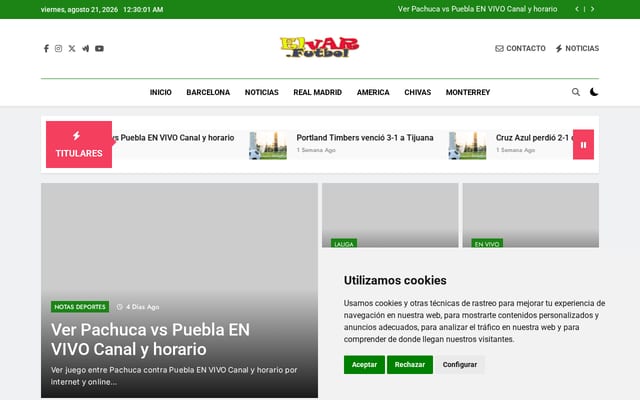 Screenshot of elvar.futbol