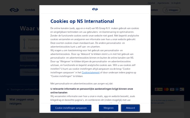 Screenshot of nshispeed.nl