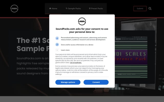 Screenshot of soundpacks.com