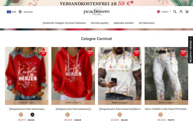 Screenshot of peachossom.com
