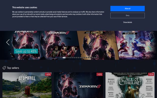 Screenshot of gamersgate.com