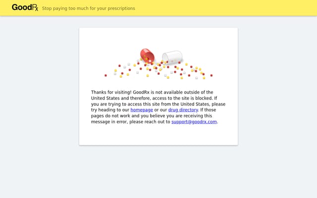 Screenshot of goodrx.com
