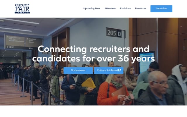 Screenshot of careerfaircanada.ca