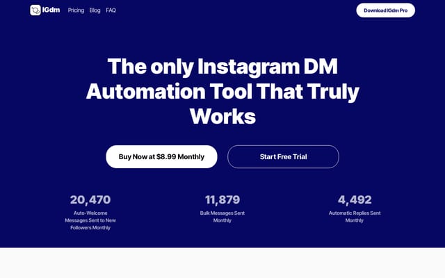 Screenshot of igdm.me