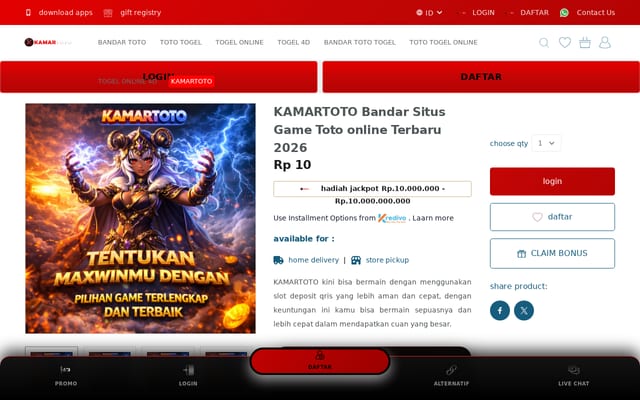 Screenshot of kamartoto.com