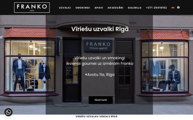 Screenshot of frankosuits.lv