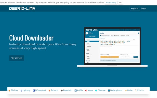 Screenshot of debrid-link.com