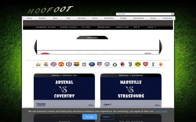 Screenshot of hoofoot.com