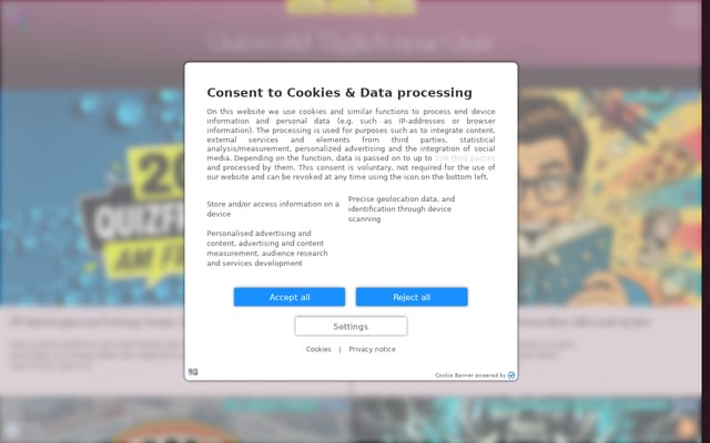Screenshot of quizworld.de