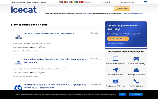 Screenshot of icecat.biz