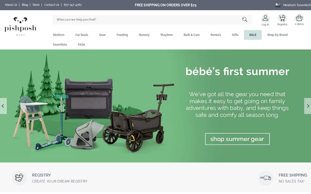 Screenshot of pishposhbaby.com