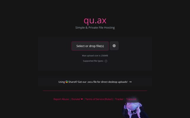 Screenshot of qu.ax