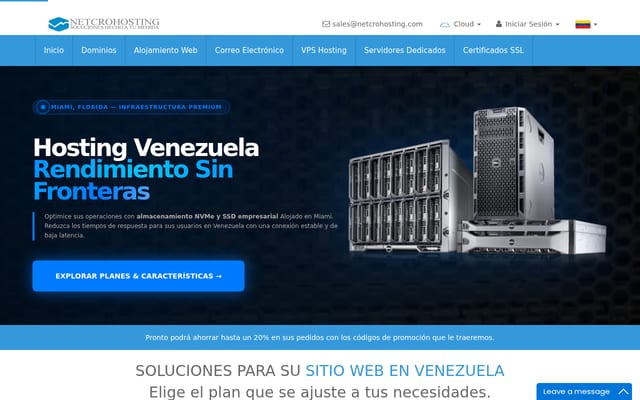 Screenshot of netcrohosting.com.ve