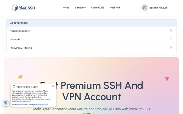 Screenshot of akunssh.net