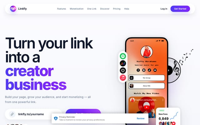 Screenshot of linkfly.to