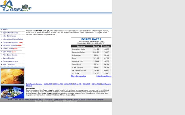 Screenshot of forex.com.pk