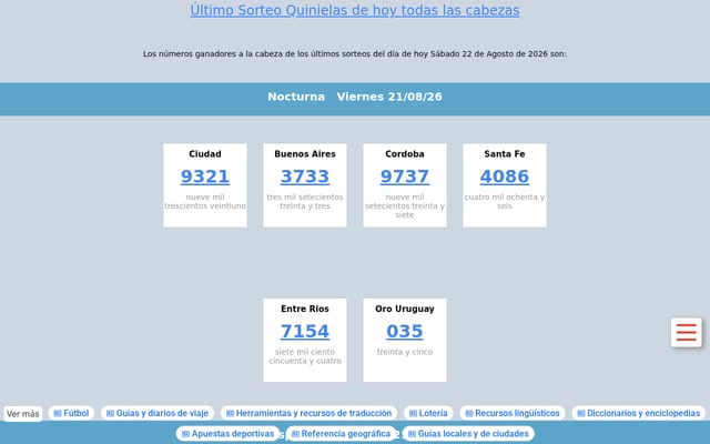 Screenshot of quiniela22.com