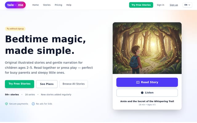 Screenshot of taleto.me