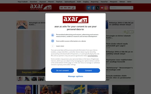 Screenshot of axar.az