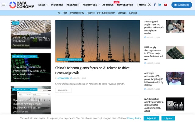 Screenshot of dataconomy.com