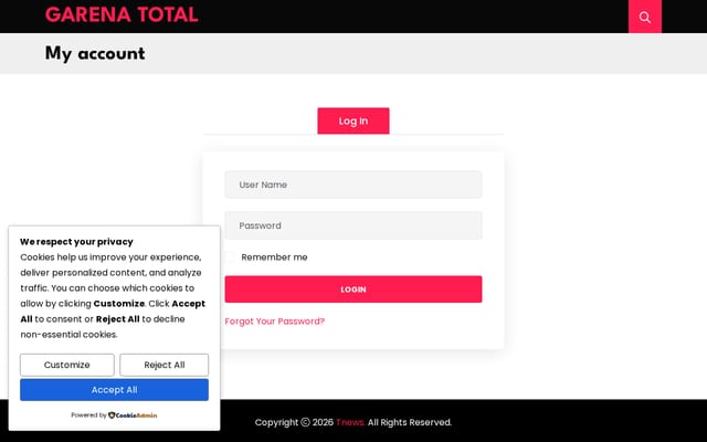 Screenshot of garenatotal.com