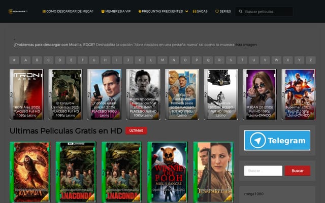 Screenshot of cinemaniahdd.net