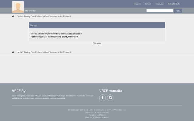 Screenshot of vrcf.fi