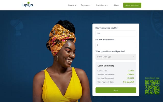 Screenshot of lupiya.com