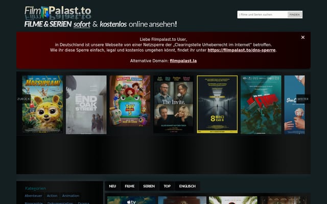 Screenshot of filmpalast.to