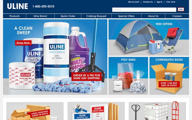 Screenshot of uline.com