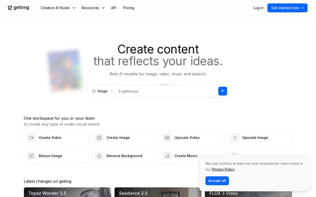 Screenshot of getimg.ai