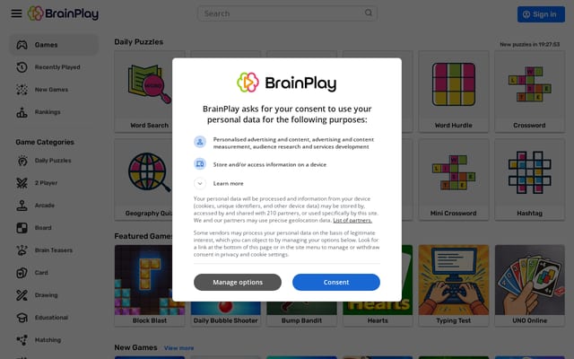 Screenshot of brainplay.com