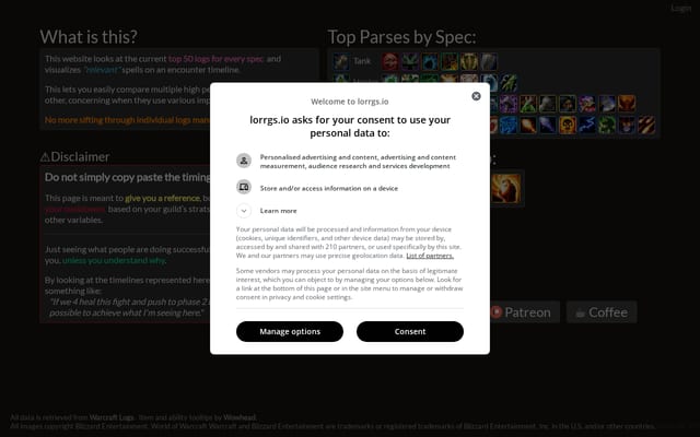 Screenshot of lorrgs.io