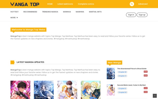 Screenshot of mangatop.org