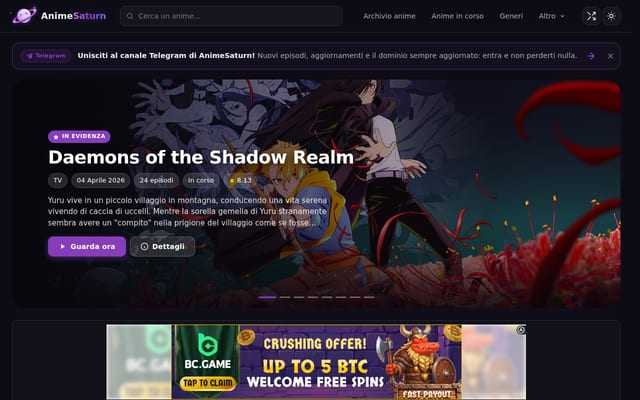 Screenshot of animesaturn.com